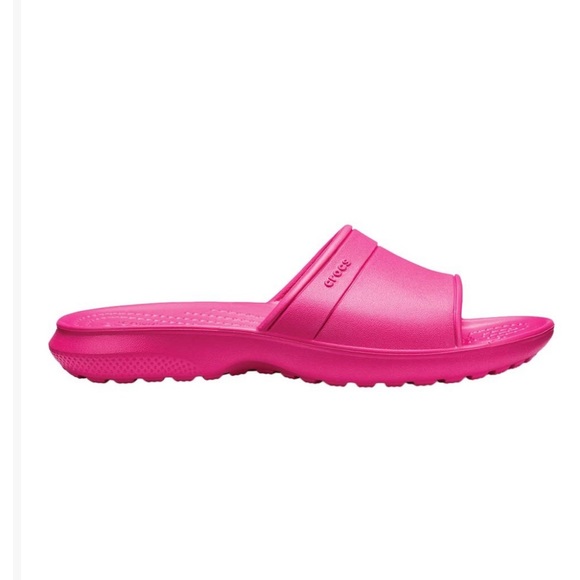 Crocs Classic Pink Slides - Picture 2 of 3